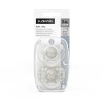 Suavinex, Set van 2 fopspenen voor pasgeborenen en baby's, 0/6 maanden, fosforescerende fopspenen, ideaal voor nacht, met symmetrische speen SX Pro van siliconen, omkeerbaar, zacht en zacht, nacht en - thumbnail
