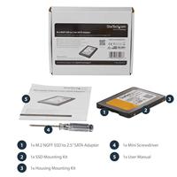 StarTech.com M.2 SSD naar 2.5 inch SATA III Adapter, M.2 Solid State Drive Converter met Beschermende Behuizing, Hoogte 9.5mm (SAT2M2NGFF25) - thumbnail