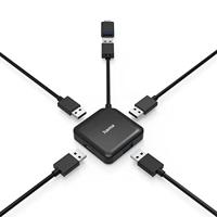 Hama USB-hub 4-poorts USB 3.2 Gen1 5 Gbit/s Incl. USB-C-adapter - thumbnail