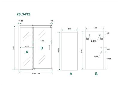 Wiesbaden Softclose 2.0 douchedeur 1100x2000 chr.8mm NANO Wiesbaden Softclose 2.0 douchedeur 1100x2000 chr.8mm NANO