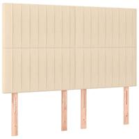 Boxspring met matras stof crèmekleurig 140x190 cm - thumbnail