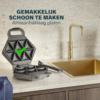 Princess Snack-Maker Tosti-apparaat Anti-aanbaklaag, BPA-vrij, Oververhittingsbeveiliging Zilver