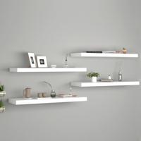 Wandschappen zwevend 4 st 80x23,5x3,8 cm MDF wit - thumbnail