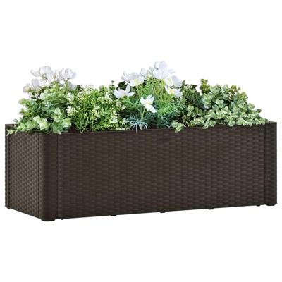 Plantenbak hoog met zelfbewateringssysteem 100x43x33 cm mokka Plantenbak hoog met zelfbewateringssysteem 100x43x33 cm mokka