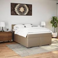 Boxspring met matras kunstleer cappuccinokleurig 140x190 cm - thumbnail
