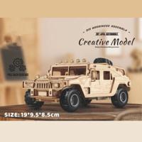 Terreinwagen 65-delig met pull-back mechanisme Houten DIY Modelbouw - thumbnail