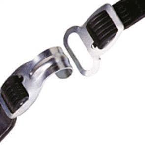 Bibia snelbinder met haak / oog 50 cm zwart
