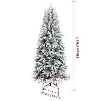 VidaXL Kunstkerstboom wit 180 cm pvc en plastic en staal en pe