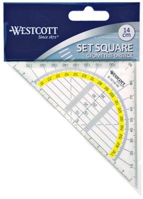Quantore Geodriehoek westcott 140mm transparant