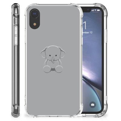 Apple iPhone Xr Stevig | Bumper Hoesje | Grijs Baby Olifant Apple iPhone Xr Stevig | Bumper Hoesje | Grijs Baby Olifant