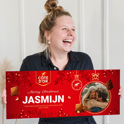 Mega Côte d&apos;Or reep met naam en foto bedrukken