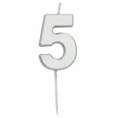 Cijferkaars &apos;5&apos; Zilverkleurig 5cm