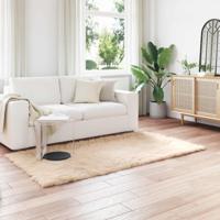 VidaXL Nep schapenvacht tapijt tafalla beige 80 x 200 cm polyester - thumbnail