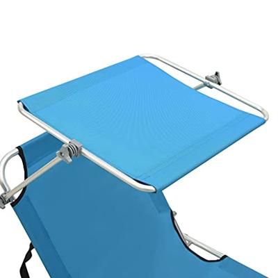 Ligbed met luifel inklapbaar staal turquoise en blauw - thumbnail