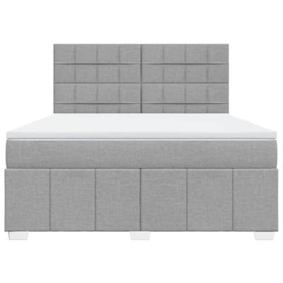 Boxspring met matras stof lichtgrijs 180x200 cm
