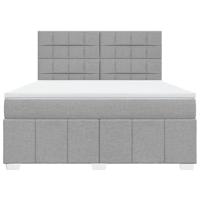 Boxspring met matras stof lichtgrijs 180x200 cm - thumbnail