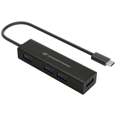 Conceptronic HUBBIES07B interface hub USB 3.2 Gen 1 (3.1 Gen 1) Type-C 5000 Mbit/s Zwart Conceptronic HUBBIES07B interface hub USB 3.2 Gen 1 (3.1 Gen 1) Type-C 5000 Mbit/s Zwart