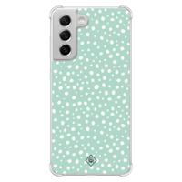 Samsung Galaxy S21 FE shockproof hoesje - Mint dots - thumbnail