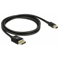 Delock 84927 DisplayPort-kabel Mini-displayport / DisplayPort Aansluitkabel Mini DisplayPort-stekker, DisplayPort-stekker 1 m Zwart Vergulde steekcontacten, - thumbnail