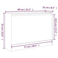 VidaXL Schoenenkast 80x21x57 cm bewerkt hout sonoma eikenkleurig - thumbnail