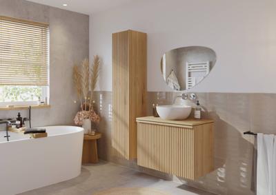 Ben Linea badmeubel incl. keramische waskom 80x45x72cm eiken naturel