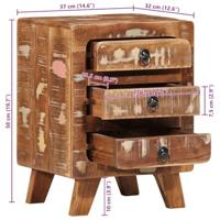 Nachtkastje 2 st 37x32x50 cm massief gerecycled hout - thumbnail