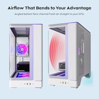 Montech king 45 pro midi tower behuizing (wit | 2x usb-a | 1x usb-c | rgb | window) - thumbnail