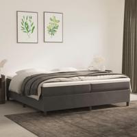 Boxspring met matras fluweel donkergrijs 200x200 cm - thumbnail