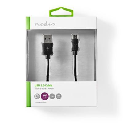 USB 2.0-Kabel | A Male - Micro-B Male | 1,0 m | Zwart