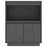 Dressoir 60x34x75 cm massief grenenhout grijs - thumbnail