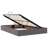 Opbergbed met matras met matras Grijs 140 x 190 cm Nep Leer - thumbnail