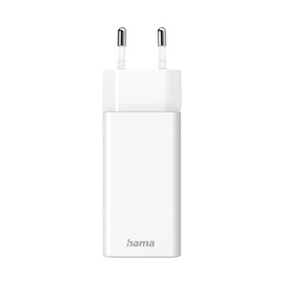 Hama Snellader + Kabel 2x USB-C PD/QC Mini-oplader 35W 1 m Wit