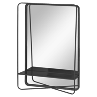 Spiegel Elwin zwart 71cm - thumbnail