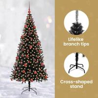VidaXL Kerstboom met 300 led met standaard zwart 180 cm pvc - thumbnail