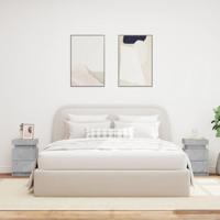 Nachtkastjes met LED-verlichting 2 st 35x39x55 cm betongrijs - thumbnail