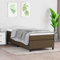 Boxspring met matras stof donkerbruin 80x200 cm - thumbnail