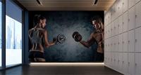 Fotobehang - Sportschool energie, premium print, inclusief behanglijm - thumbnail