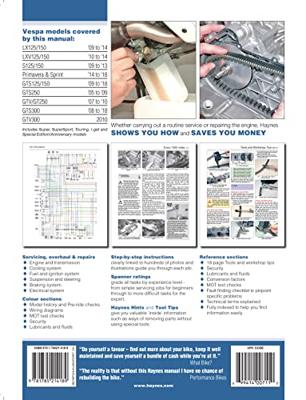 VespaGTS, GTV, GT, LX, LXV, S, Primavera & Sprint (05 - 18) 4898 VespaGTS, GTV, GT, LX, LXV, S, Primavera & Sprint (05 - 18) 4898