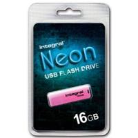 Integral Neon USB 2.0 stick, 16 GB, roze - thumbnail