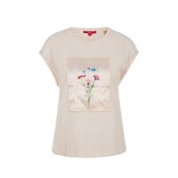 s.Oliver fijngebreid T-shirt met printopdruk lichtroze - thumbnail