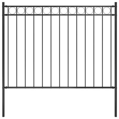 Tuinhek 1,7x1 m staal zwart