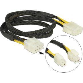 Delock 83653 Verlengkabel Voeding 8-pins EPS male (2 x 4-pins) > 8-pins female 44cm