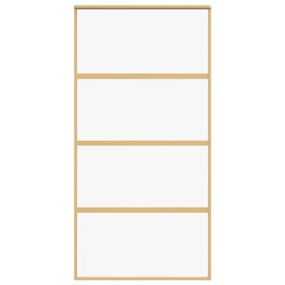 VidaXL Schuifdeur 102,5x205 cm helder esg-glas en aluminium goudkleur