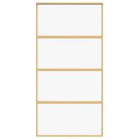 VidaXL Schuifdeur 102,5x205 cm helder esg-glas en aluminium goudkleur - thumbnail