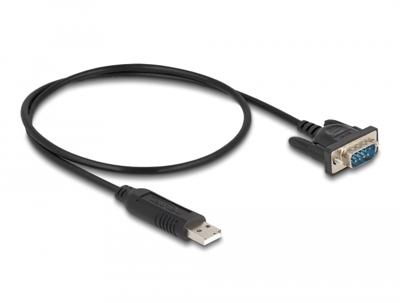 Delock USB-kabel USB 2.0 USB-A stekker, VGA-stekker 9-polig 0.50 m Zwart 66461