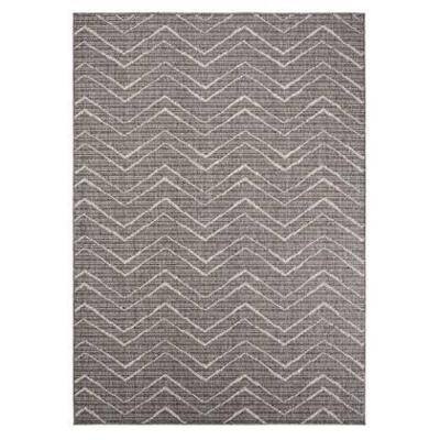 Boho&me Buitenkleed zig zag Summer - grijs|crème - 66x230 cm