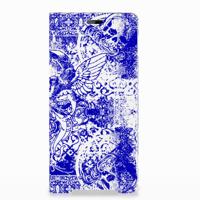 Mobiel BookCase Sony Xperia XZ3 Angel Skull Blauw - thumbnail