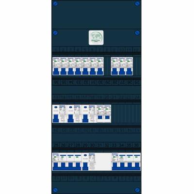 GACIA krachtgroepenkast 10 groepen krachtgroep 16A 400V 3 aardlekschakelaars kookgroep HS 4P 40A