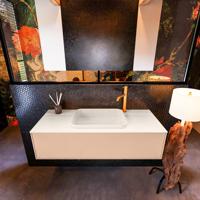 Badkamermeubelset Mondiaz Erin 120 cm met 1 Lade met RIDGE Wastafel Midden Linen met 1 kraangat Greeploos Mat Rosee - thumbnail