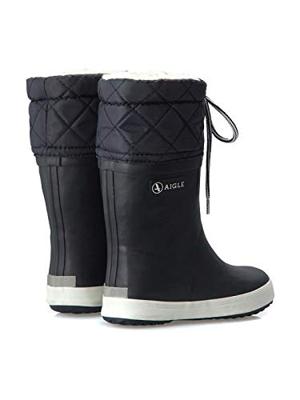 Regenlaarzen Lolly Pop Giboulée AIGLE® voor jongens marineblauw wit